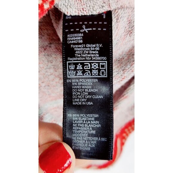 Forever 21 Poncho Top Cape Wrap Dark Orange Cowl Neck Geometric Tribal - Picture 8 of 9